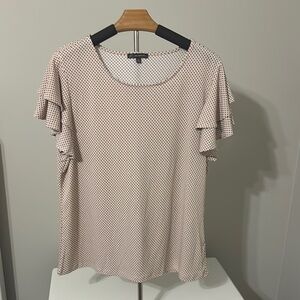 Polka Dot Ruffle Sleeve Top